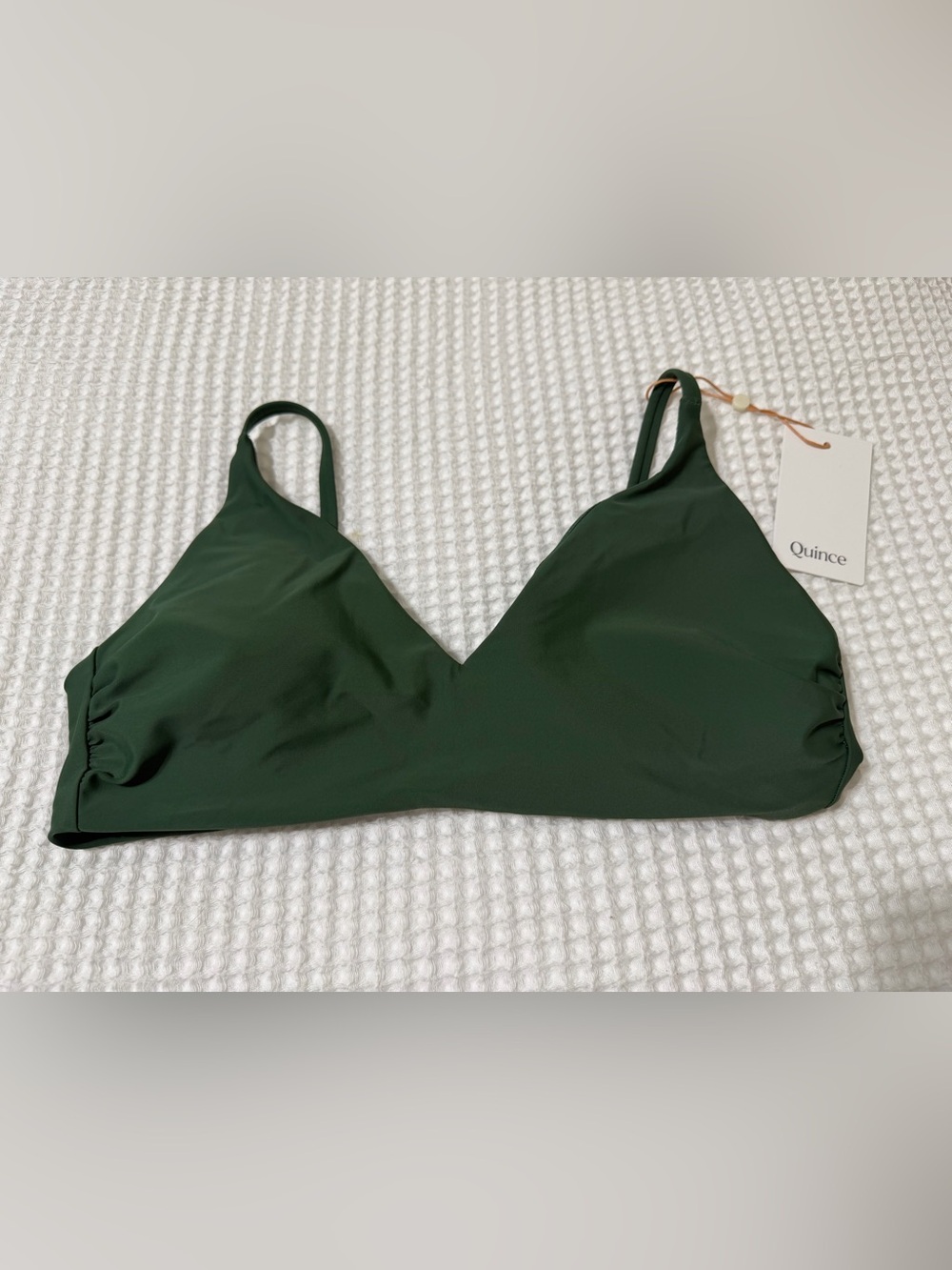 NWT Quince Italian V-Neck Bikini Top in Palm